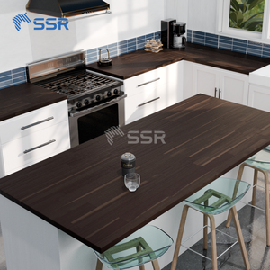 Comptoir en bois d'acacia massif ovale, bord naturel, écologique, pour îlot de cuisine, bar et table, par SSR VINA - Product Image 6