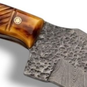Couteaux de chasse artisanaux en acier Damas, lames à motifs personnalisées, manche décoratif, pour le camping en plein air, la randonnée, le bushcraft - Product Image 5