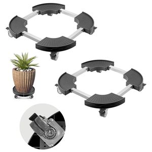 Carrello per Bidoni con Capacità di Carico 200 kg, 4 Ruote Bloccabili, 2 Pezzi, Base Regolabile 15-22.8 Pollici, Categoria Prodotto: Carrelli - Product Image 1