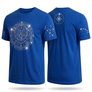 Camiseta de Verano 2026 para Hombre, Corte Regular, Manga Corta, Diseño con Pedrería, Brillo, Cristales y Diamantes, 100% Algodón - Product Image 5