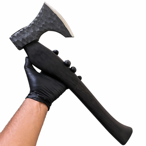 Edge Master Manufacture Handmade High Carbon Steel <b>Axe</b> Head Wooden <b>Handle</b> Leather Sheath Industrial Grade 18.5" Overall Length - Product Image 1