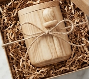 Pot à sel et sucre en bois naturel fait main avec couvercle, forme ronde, outil pour herbes et épices, ustensile de cuisine durable et essentiel - Product Image 6