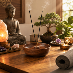 <b>Decorative</b> Wooden Bowl Incense Holder | Handmade Ash Catcher Incense Stick Burner for Pooja Aromatherapy Meditation Home <b>Decor</b> - Product Image 3