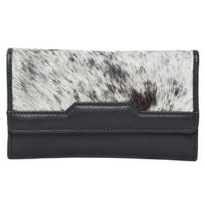 Women's <b>Long</b> Genuine Leather <b>Wallet</b> With Cowhide Print Fold Closure Fashion Daily Use Multifunctional - Product Image 1
