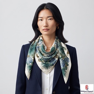 Bufanda Corta de Alta Calidad, Impresión Personalizada, Fabricante de Accesorios de Moda, Fábrica Textil de Marca Blanca, OEM, ODM - Product Image 1