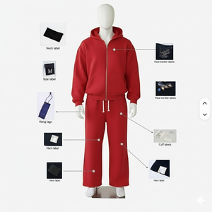 Conjunto de Sudadera y Pantalones de Chándal de Algodón Estampado Oversize para Hombre, Cómodo, con Forro Polar Sólido, Transpirable, con Cremallera, Cálido para Invierno - Product Image 6