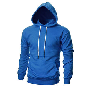 Sweat-shirts à capuche streetwear d'hiver bleus pour hommes, avec logo personnalisé sur le devant, en molleton, haute qualité, commandes en gros, 100% coton - Product Image 5