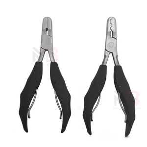 Kit de pinces pour extensions de cheveux en acier inoxydable, outil d'installation de micro-anneaux avec aiguille de traction pour extensions de cheveux à usage commercial - Product Image 2