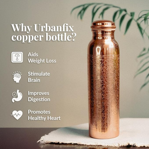 ขวดน้ำทองแดงลายตะวันออกแบบพกพาพร้อมฝาปิด - Product Image 5