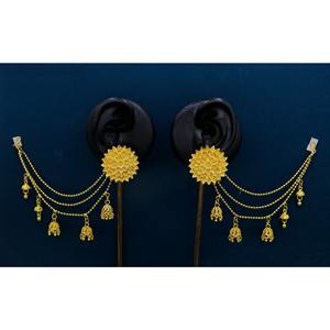 Indian Gold Plated Earring Set Floral Multi Layered <b>Bridal</b> Jhumka Jhumki Earrings Set Indian Manufacturer Jewellery for Women - Product Image 4