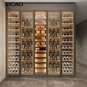 SICAO OEM قبو نبيذ مخصص جودة عالية مثبتة على الحائط تصميم مختلف الأحجام عرض شريط خزائن - Product Image 4