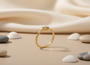HandMade Custom Design 10k <b>Gold</b> Minimalist butterfly Ring <b>Manufacturer</b> VVS1 Lab Grown Diamond Stacking Ring for Women - Product Image 2