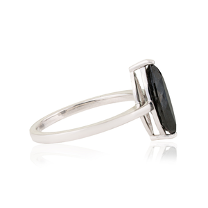 Anillo Solitario de Diamante Negro con Corte Marquesa y Engaste de Puntas, Oro Blanco Sólido de 14K, Novedades, Bajo MOQ, Joyería de Moda, Gran Venta, Proveedor - Product Image 5