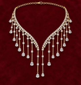 Collar en cascada en oferta, diseño de piedras blancas en capas con gotas en forma de pera, joyería elegante de moda para mujeres, para bodas y fiestas. - Product Image 5