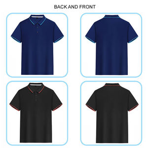 เสื้อโปโลถักไหมพรมสีพื้นเรียบง่าย สไตล์พื้นฐาน กระดุมติด ผ้าฝ้าย 100% แขนสั้น เสื้อสเวตเตอร์ผู้ชาย - Product Image 1