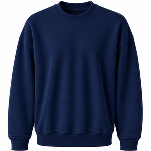 Sweat-shirt à col rond pour femme, manches longues, couleur unie, vêtement décontracté, 100% coton tricoté, coupe classique, toutes saisons - Product Image 2