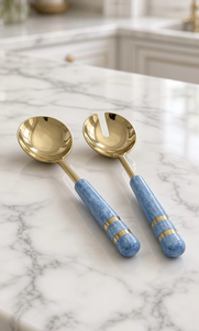 Ensemble de serveurs à salade décoratifs, ustensiles de service en métal de qualité supérieure pour la cuisine, la table à manger, le buffet, le restaurant et les réceptions à domicile - Product Image 6