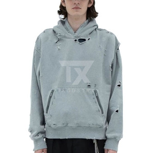 OEM Service <b>Thick</b> Custom Logo Vintage Distressed Acid Washed Loose <b>Hoodie</b> <b>Men</b> Streetwear Blank Sweatshirts Hoodies For <b>Men</b> - Product Image 1