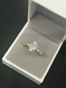 Oval Cut Diamond Engagement Ring with Marquise Side Stones, 14k/18k Gold Solitaire Ring, IGI/GIA Certified Diamond Jewelry - Product Image 1