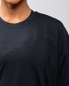 <b>Women</b> Oversized Crew Neck T-<b>Shirt</b> Solid Color Short Sleeve Knitted Loose Fit Breathable All Seasons <b>Black</b> - Product Image 6