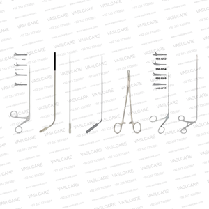 Set Básico de Panendoscopia con Laringoscopios Kleinsasser, Abrebocas McIvor, Copa Microlaringea, Pinzas, Tijeras y Tubos de Succión - Product Image 2