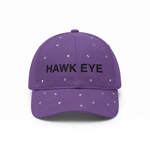 Casquette de baseball violette à 6 panneaux avec décoration en strass, boucle métallique réglable, chapeau unisexe tendance pour un usage décontracté - Product Image 4
