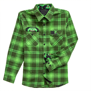 Chemise en flanelle à carreaux pour homme, personnalisée, en coton, avec impression OEM, manches longues, style western, épaisse, multi-panneaux - Product Image 1
