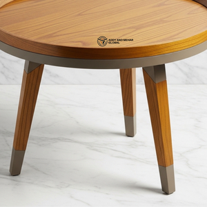 Brown Meena Wooden <b>Stool</b> – Handcrafted Decorative <b>Round</b> Accent <b>Stool</b> Traditional Wooden Side Table - Product Image 4