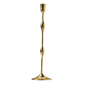 Porte-bougie conique moderne en métal doré, finition laiton faite à la main, pour décoration de table de mariage ou de maison - Product Image 5