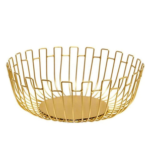 Cesta de Frutas de Lujo para Encimera, Elegante Cesta de Madera y Alambre Recubierto de Cobre, Cesta Decorativa para Almacenamiento en la Cocina, para Pan - Product Image 4