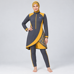 Conjunto Burkini Musulmán Modesto de 4 Piezas, Corte Alto, Material de Nailon/Spandex, Logotipo Frontal, Transpirable - Product Image 5
