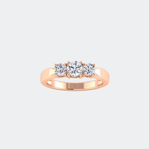 1.00CTW Three <b>Stone</b> Round Diamond Solitaire Ring with Shared Prong Setting - Product Image 5