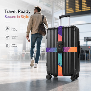 <span class=keywords><strong>Sangle</strong></span> de bagage robuste en <span class=keywords><strong>nylon</strong></span> <span class=keywords><strong>avec</strong></span> logo imprimé par sublimation personnalisé, <span class=keywords><strong>boucle</strong></span> élastique en forme de plaque arc-en-ciel, pour valise de voyage extérieure - Product Image 5