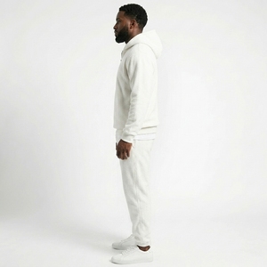 Ensemble de survêtement 2-en-1 pour homme en coton épais 100 %, avec sweat à capuche zippé et pantalon de jogging en molleton – Fabricant OEM en gros - Product Image 3