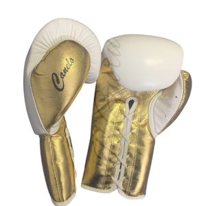 Guantes de Boxeo Blancos y Dorados de Primera Calidad, Equipo de Entrenamiento y Combate Duradero - Product Image 4