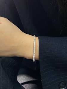 Sparkly Oval Cut Moissanite Diamond Tennis <b>Bracelet</b> For Women's 925 Sterling <b>Silver</b> Fine Anniversary Promise Gift For Partner - Product Image 4
