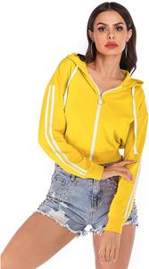 New Stylishcrop <b>Tops</b> <b>Set</b> <b>Short</b> Running <b>Set</b> Sleeves Superior Quality Plussize 100% Polyester Hooded for Women - Product Image 2