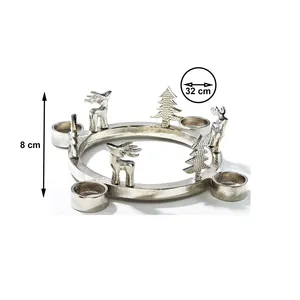 <b>Silver</b> Christmas Tree <b>Candlestick</b> Holder Eco-Friendly Handmade Aluminum Durable Home Decoration - Product Image 5