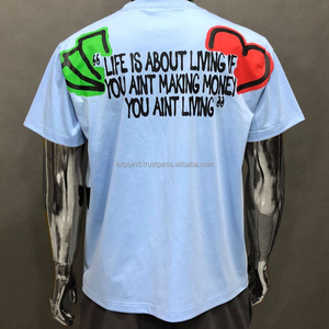 เสื้อยืดคอกลมโอเวอร์ไซส์ของผู้ชายทรงครอปโอเวอร์ไซส์ดีไซน์แบบบ็อกซี่ฟิต - Product Image 2