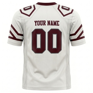 Maillot de football américain à manches courtes en polyester, uniforme personnalisé avec impression par sublimation, usine OEM - Product Image 3