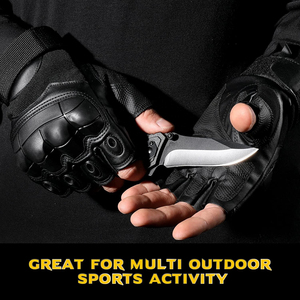 Gants d'hiver isolés en cuir PU imperméable à mi-doigts avec chauffe-mains antidérapants pour activités hivernales en plein air et escalade sur glace - Product Image 4