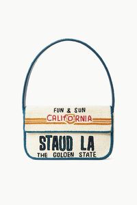 Directo de Fábrica California Staud LA The Golden State Bolso de Hombro Artesanal con Cuentas de Cristal Crema, Diseño Blueprint - Product Image 1
