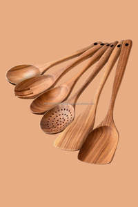 Juego de cucharas de lujo hechas a mano de calidad de madera de mango de Acacia para saltear verduras carnes otros ingredientes para bodas - Product Image 6