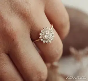 Bague de fiançailles en moissanite 0,50 carat, prix d'usine, en argent 925, sans nickel, sans plomb, taille brillant, bijoux de mariage - Product Image 3