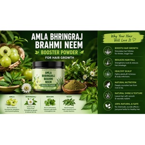 Polvo Estimulante del Crecimiento del Cabello Natural y Orgánico, Mezcla de Extracto Herbal de Amla, Brahmi, Hibisco y Moringa para el Cuidado del Cuero Cabelludo y Nutrición del Cabello - Product Image 4