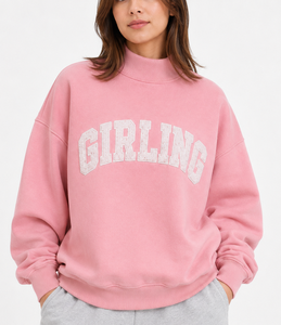 Sudadera de Cuello Alto para Mujer, 100% Algodón, Corte Regular, Ligera, Tejida, para Invierno, Transpirable y Ecológica - Product Image 1