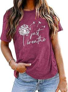 T-shirt personnalisé pour femme, exportation, impression de logo personnalisée, tissu en coton doux, respirant, manches courtes, vêtements décontractés d'été - Product Image 6