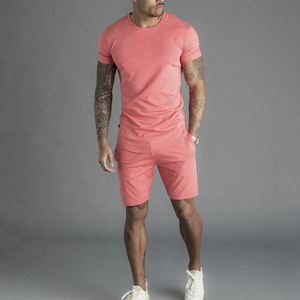 Casual wear comfortable clothing for sale Men Summer Set cotton summer outfit breathable soft fabric matching shirt and shorts - Product Image 5
