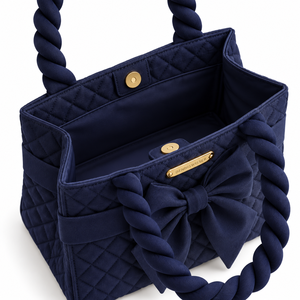 Bolso de Mano de Algodón Acolchado Personalizado con Asas Retorcidas y Lazo, Bolso Tote de Lujo para Mujer, Fabricante OEM de Marca Privada, Tailandia - Product Image 2