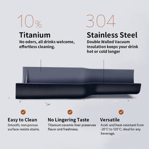 Premium Quality 600ml/20oz Lightweight Stainless Steel Vacuum Tumbler <b>Double</b> <b>Wall</b> Portable Titanium Ceramic Coating 6-Hour - Product Image 2